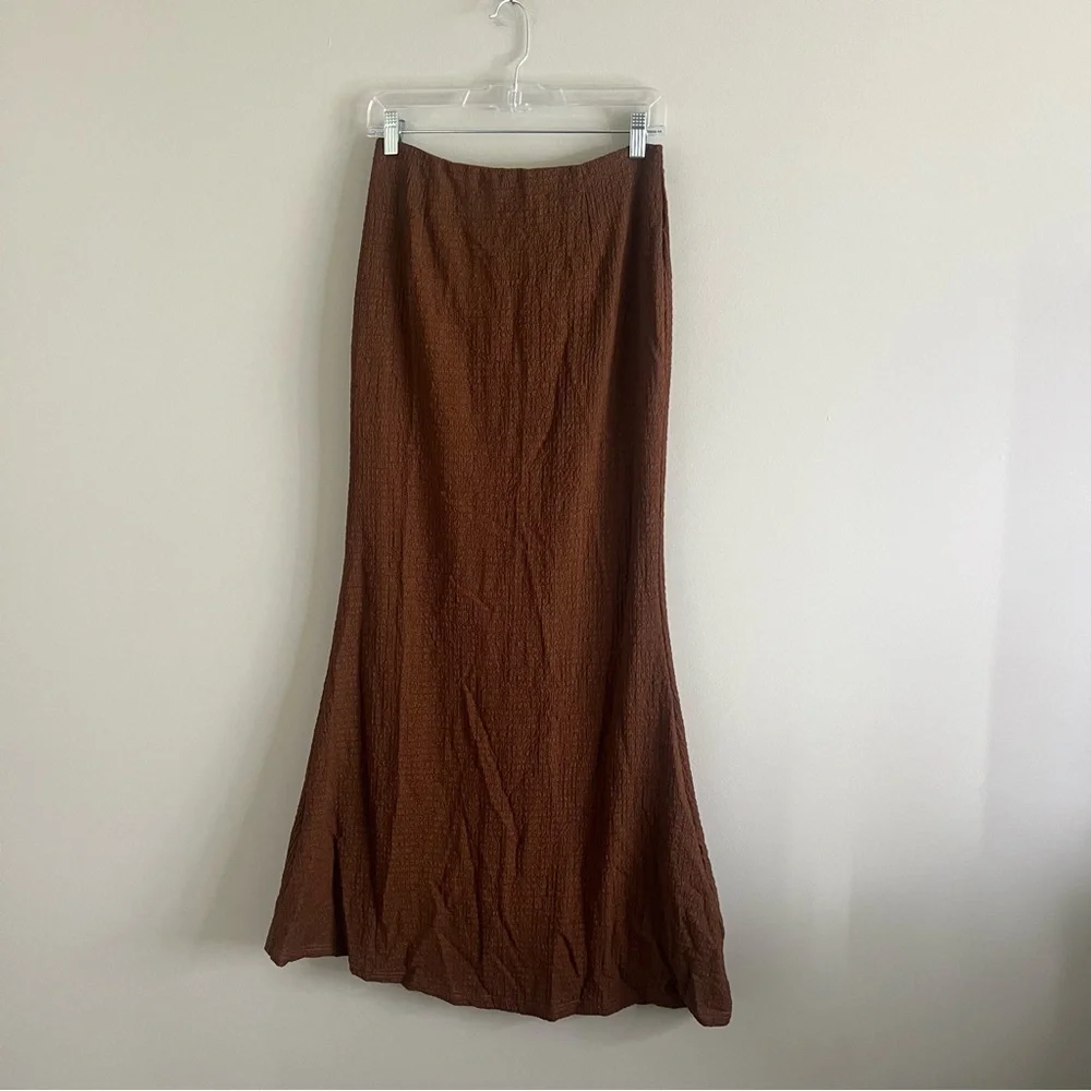 NEW Hello Molly Brown Long Maxi Skirt Textured Women's Size US 6 - Picture 4 of 8